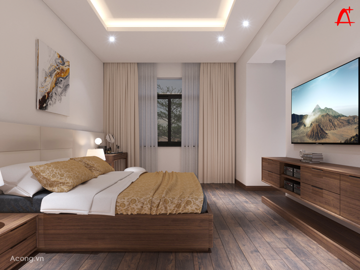 Thiết kế nội thất biệt thự Marina Hải Phòng: phòng ngủ master